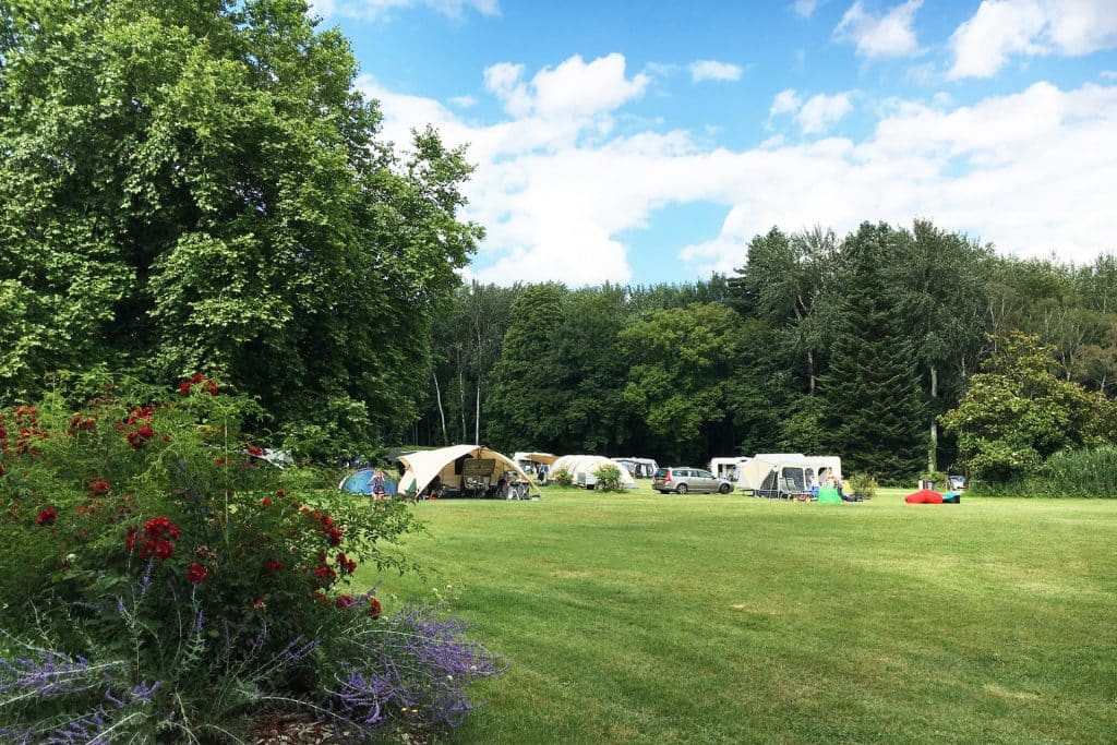 Camping 5 étoiles Château de Chanteloup : emplacements sur a zone Verger