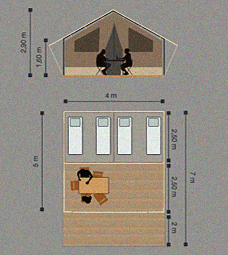 Camping Chateau De Chanteloup : Plan Tente Glamping Camping Chateau De Chanteloup